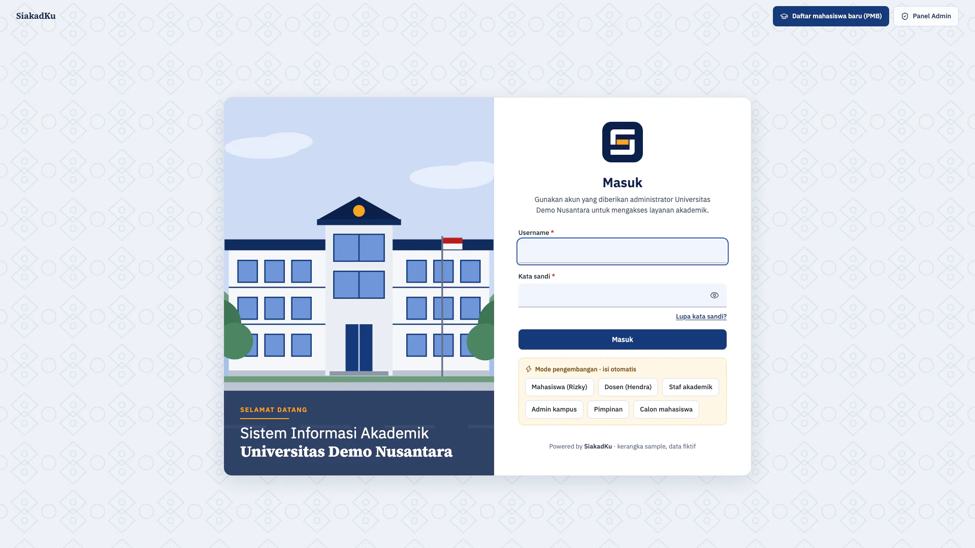 Gallery Web Sistem Informasi Akademik Kampus (SiakadKu)