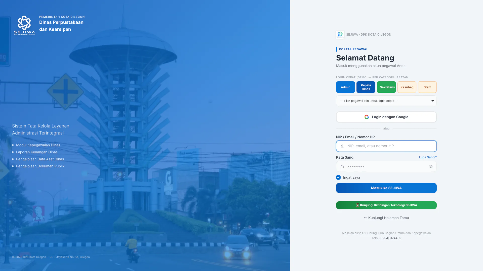 Gallery Web SEJIWA - Dinas Perpus Cilegon