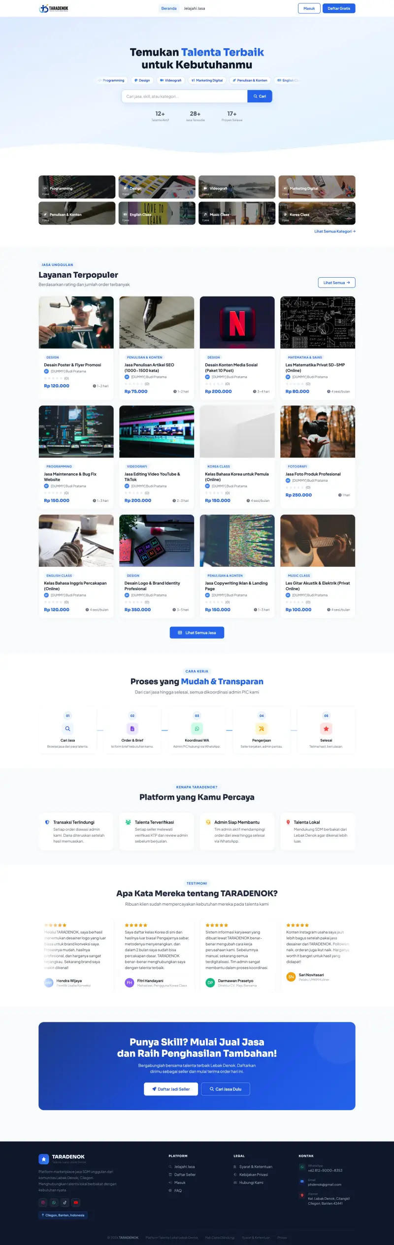 Gallery Web Marketplace Jasa Freelancer Taradenok