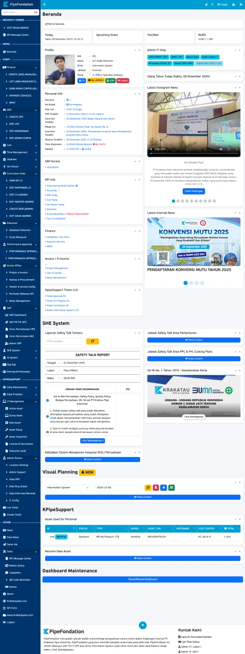 Web Portal Karyawan Internal PT. Krakatau Pipe Industries Cilegon