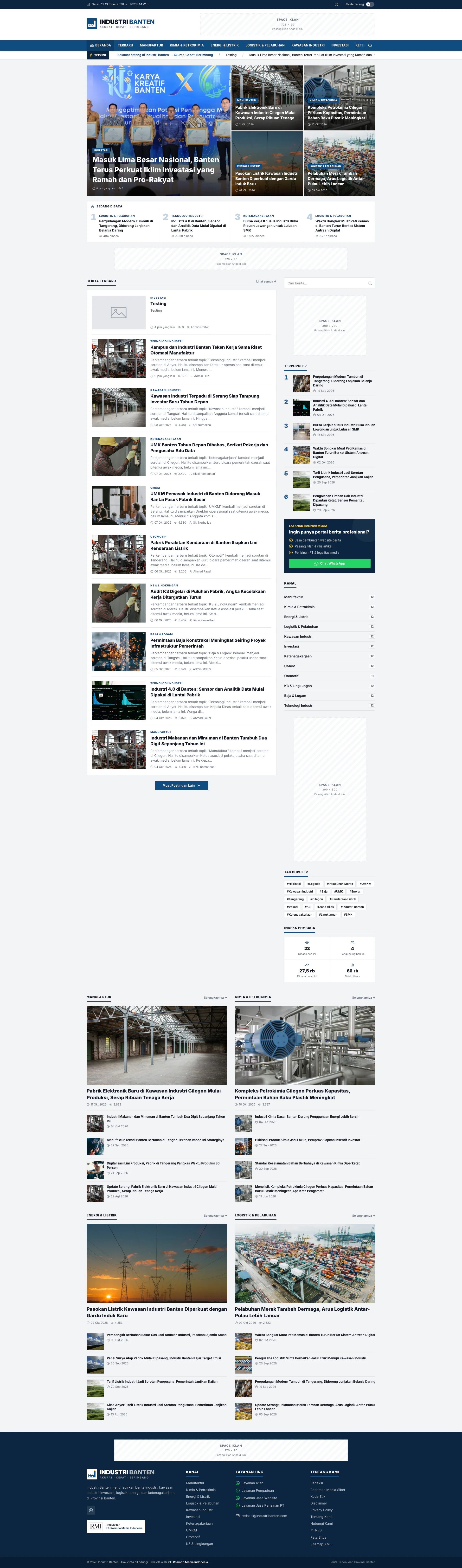 Web Portal Berita Industri Banten