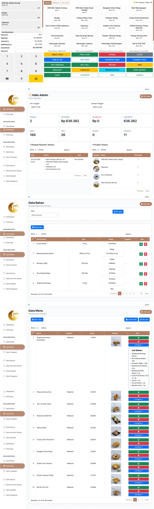 Web Kasir POS Cafe + Printer Thermal + Inventory Siap Pakai